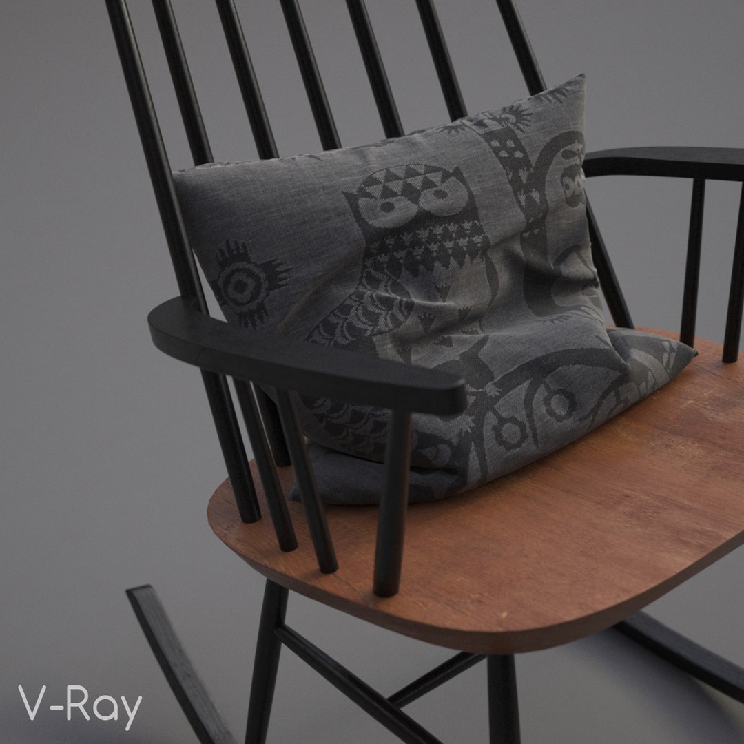 3d Model Scandinavian Rocking Chair
