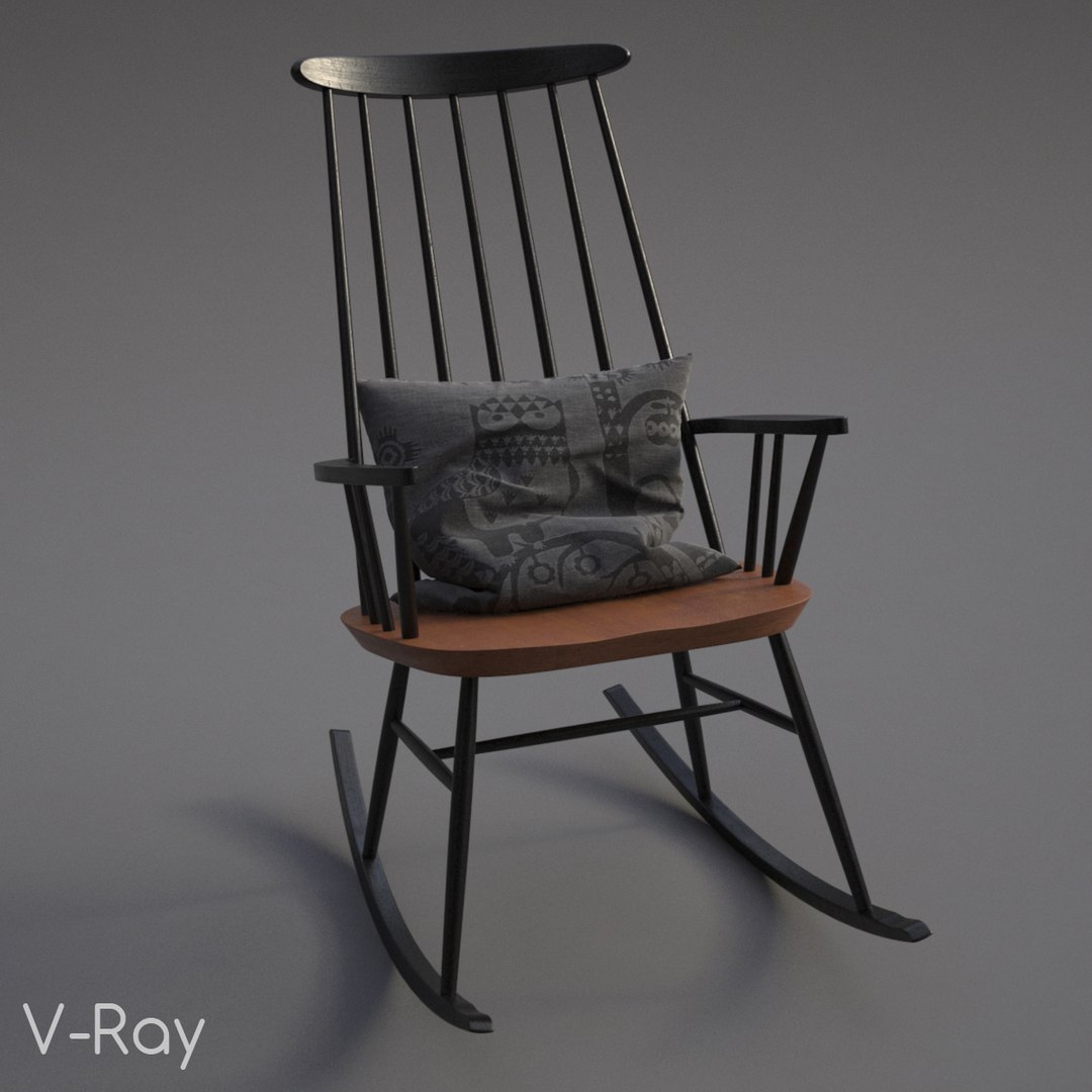 3d Model Scandinavian Rocking Chair