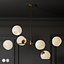 Staggeret Glass 6 Light Chandelier Milk and Clear