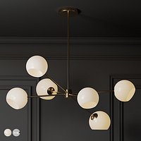 Staggeret Glass 6 Light Chandelier Milk and Clear