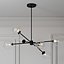 Staggeret Glass 6 Light Chandelier Milk and Clear