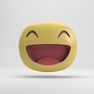 3D model facebook big grin sticker
