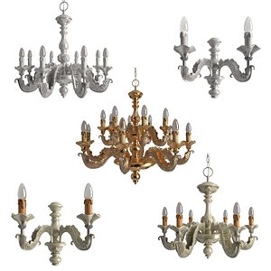 3d model chandeliers stillux gli ori