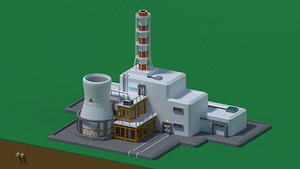 Nuclear station Low-poly