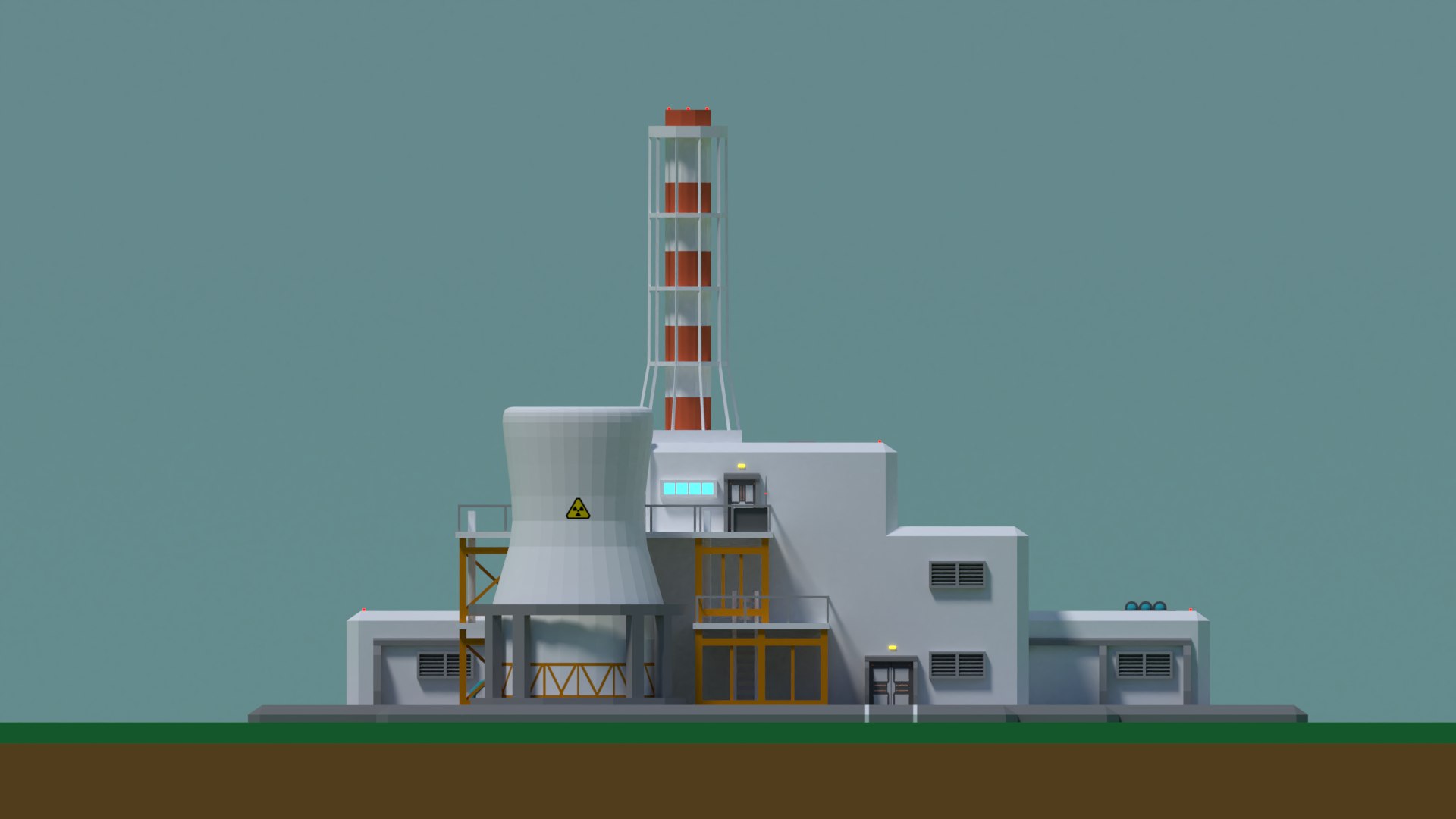 Nuclear station. Nuclear Station Soviet 3d model