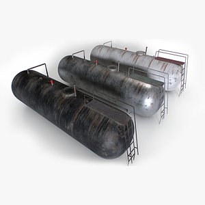 3D Old Industrial Storage Tanks model