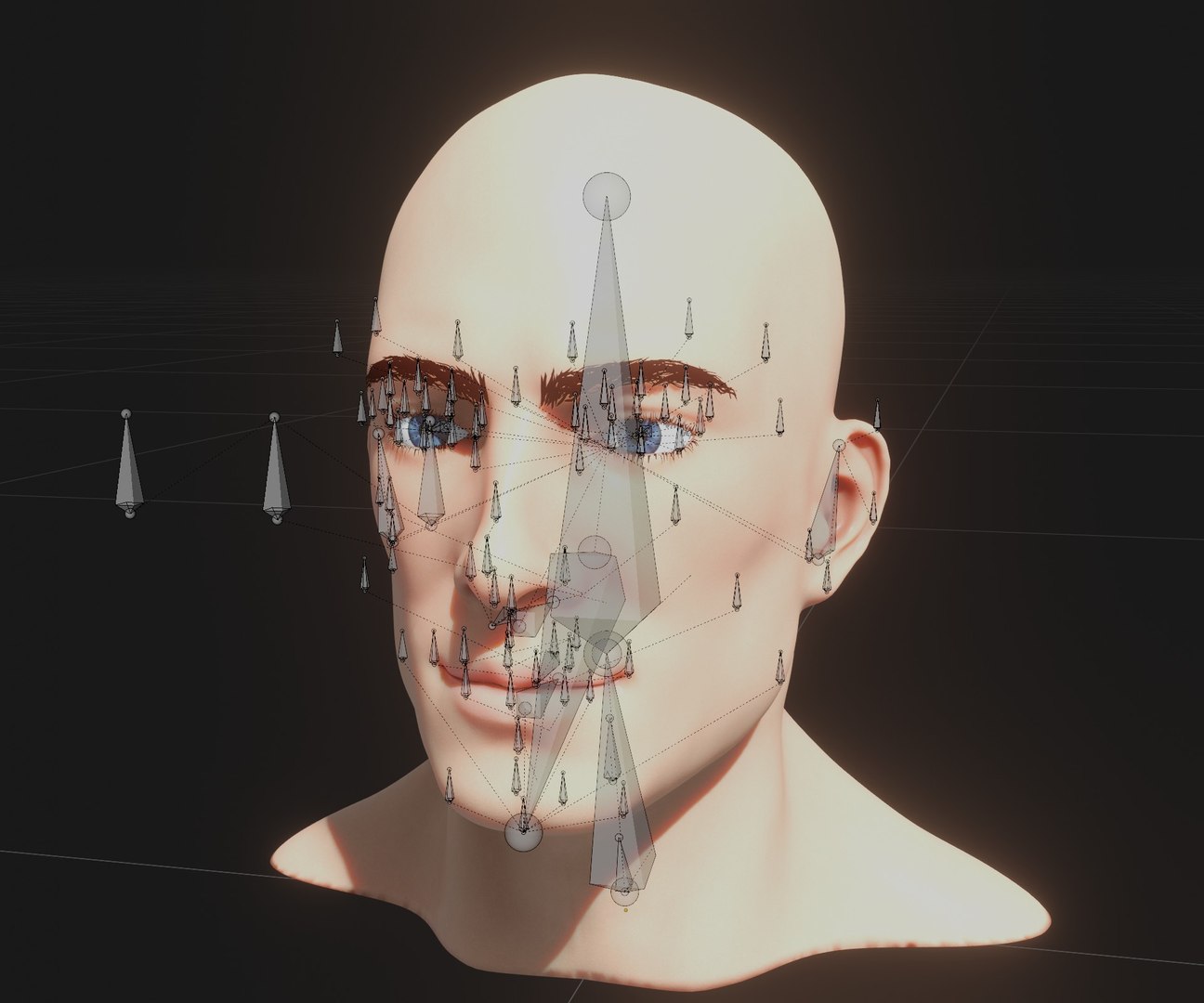 3D Model Realistic Male Head 3D Model Animated With Facial Expressions ...