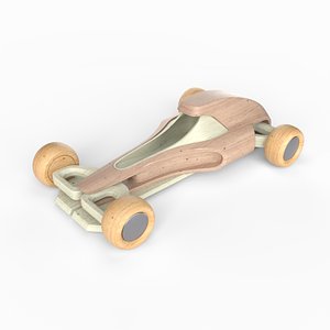 Wooden Toy Formula 1 F1 Race Car 3D