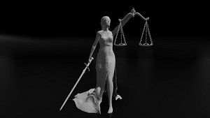 Lady Justice Statue 3D model