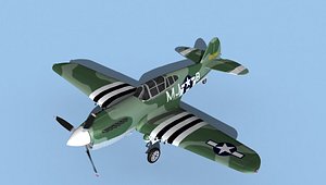 3D Curtiss P-40F Warhawk V07 USAAF