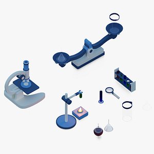Sci lab equipments 3D model