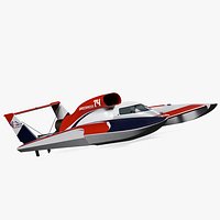 High Speed Hydroplane Boat Simplified