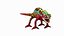 3D Chameleon Red Rigged