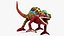 3D Chameleon Red Rigged