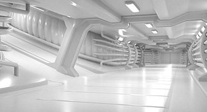 scifi modular hallway 3D