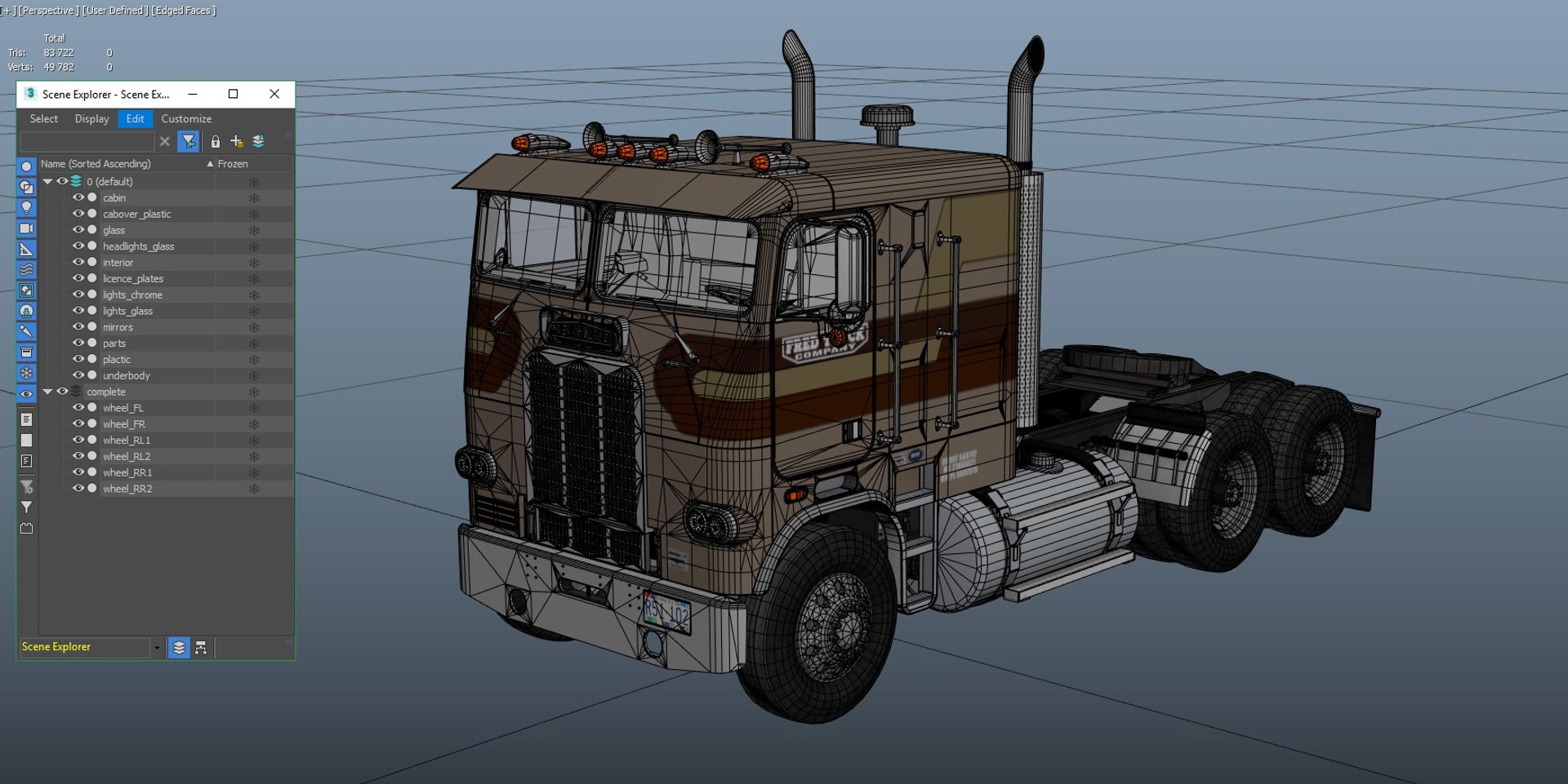 Freightliner FLT 1980 PBR 3D Model - TurboSquid 1997316