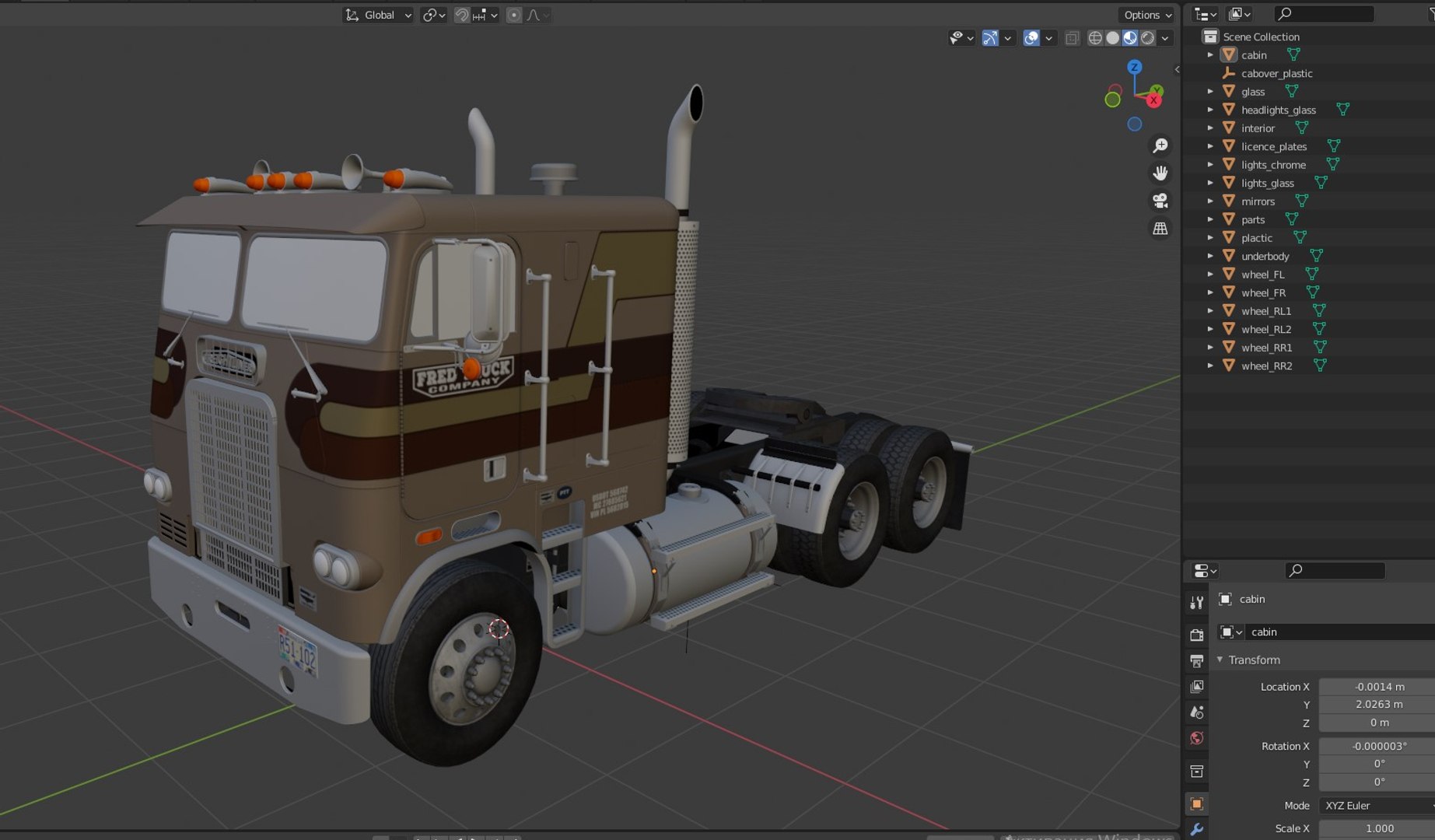 Freightliner FLT 1980 PBR 3D Model - TurboSquid 1997316