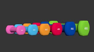 Kids Barbell Low-poly 3D model