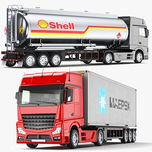 Two Detailed Trucks 3D model