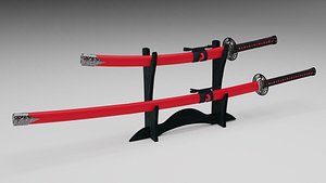 modelo 3d Soporte de Katana doble con juego de cajones - TurboSquid 1141220