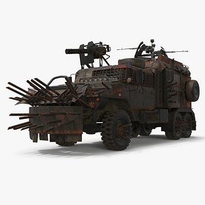 Post-Apocalyptic War Truck with Heavy Armor