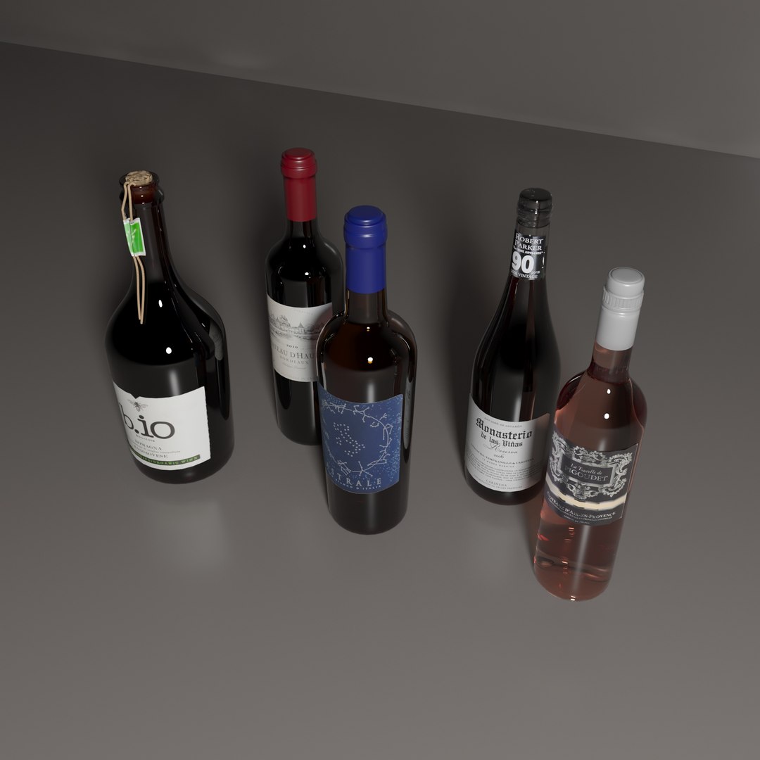 Wine Bottles Model - TurboSquid 1876730