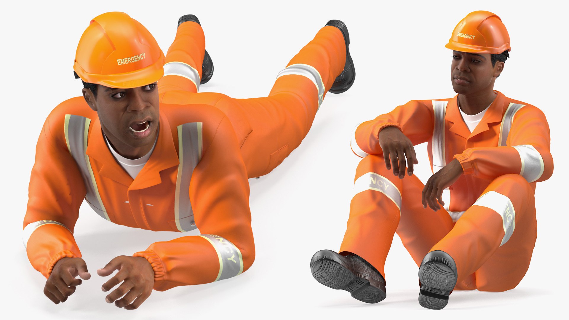Light Skin Black Rescuer Rigged for Modo 3D model preview