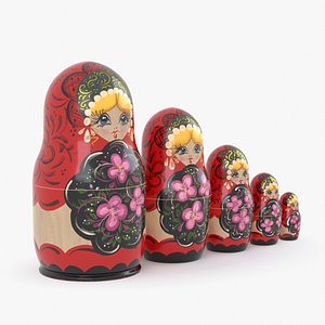 russian matryoshka dolls 3D model