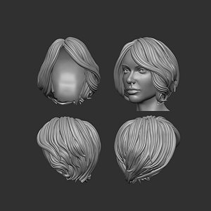 3D female hair model - TurboSquid 1584603