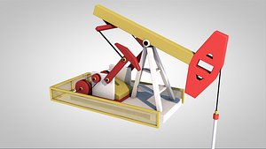fuel oil industrial pump jack 3D model