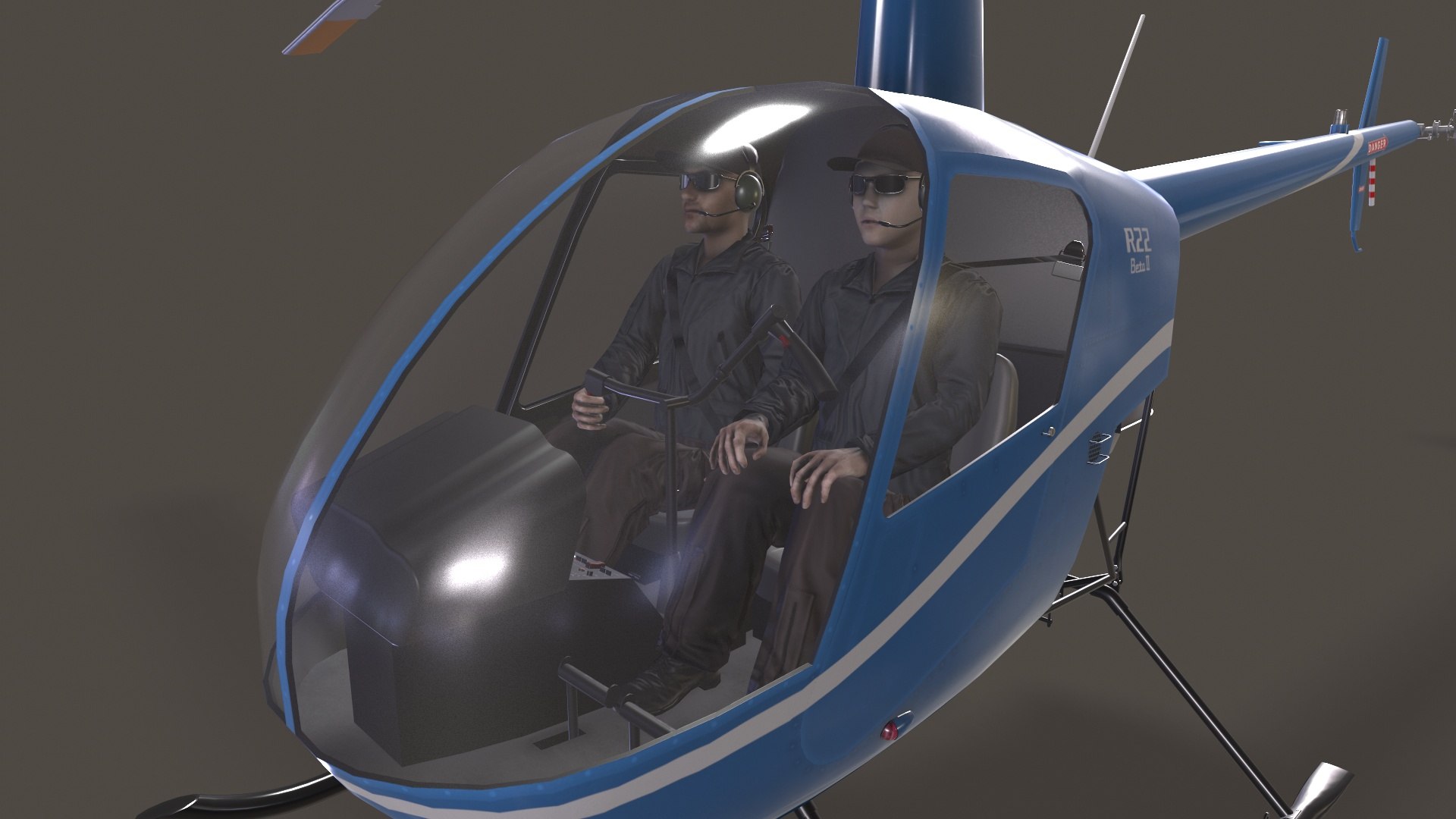 3D Robinson R22 Blue Complex Animation - TurboSquid 1852461