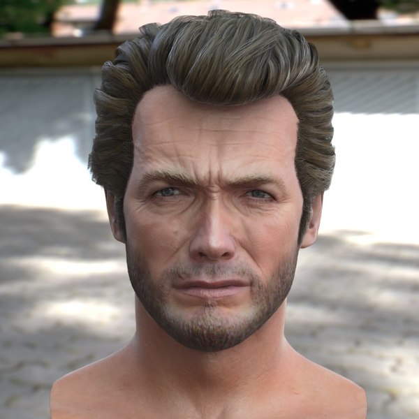 clint eastwood head v2 3D