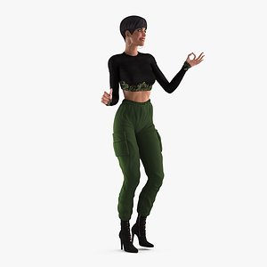 3D woman casual clothes female rigged