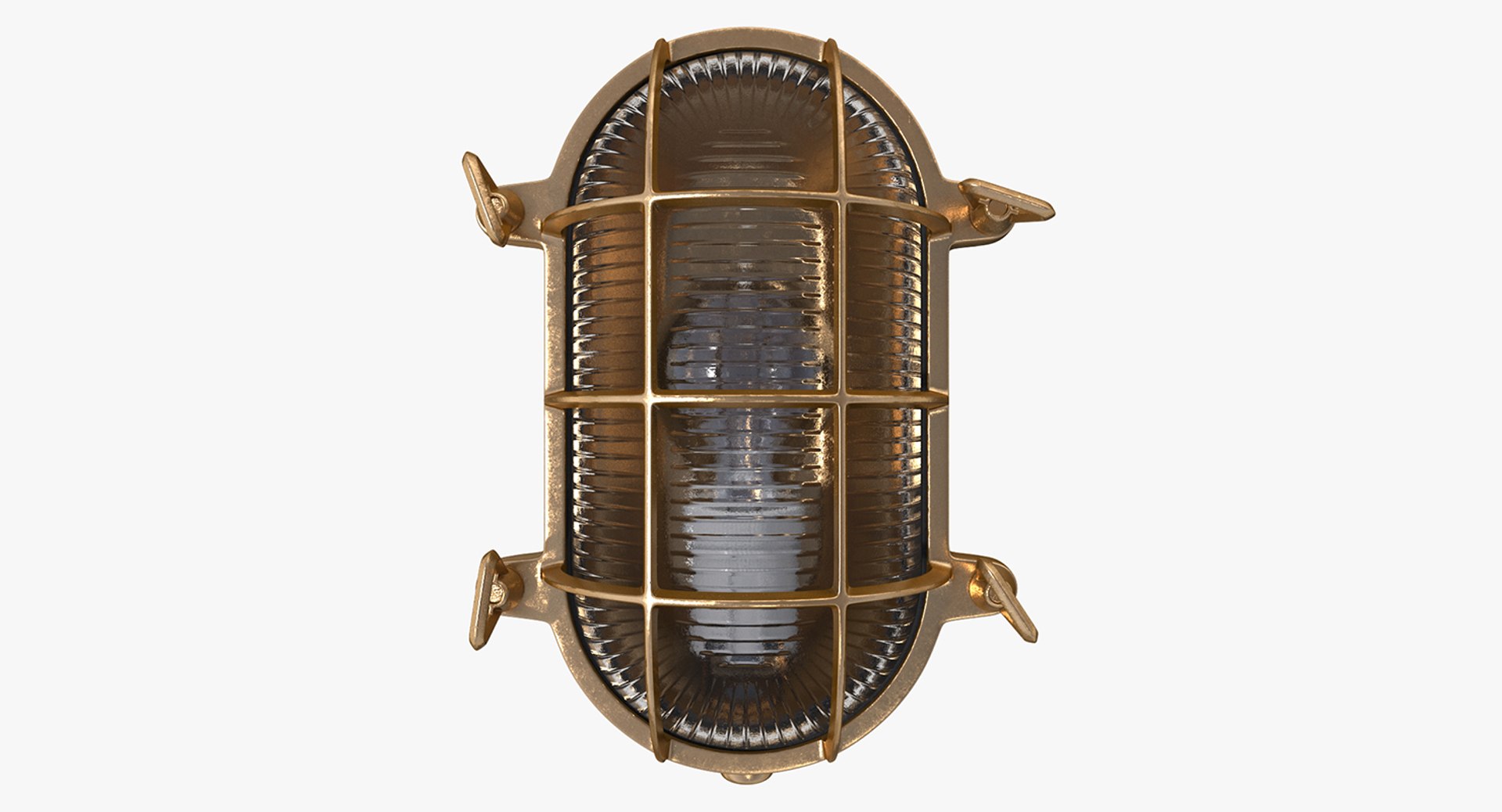 Vintage Bulkhead Light Brown 3D model preview