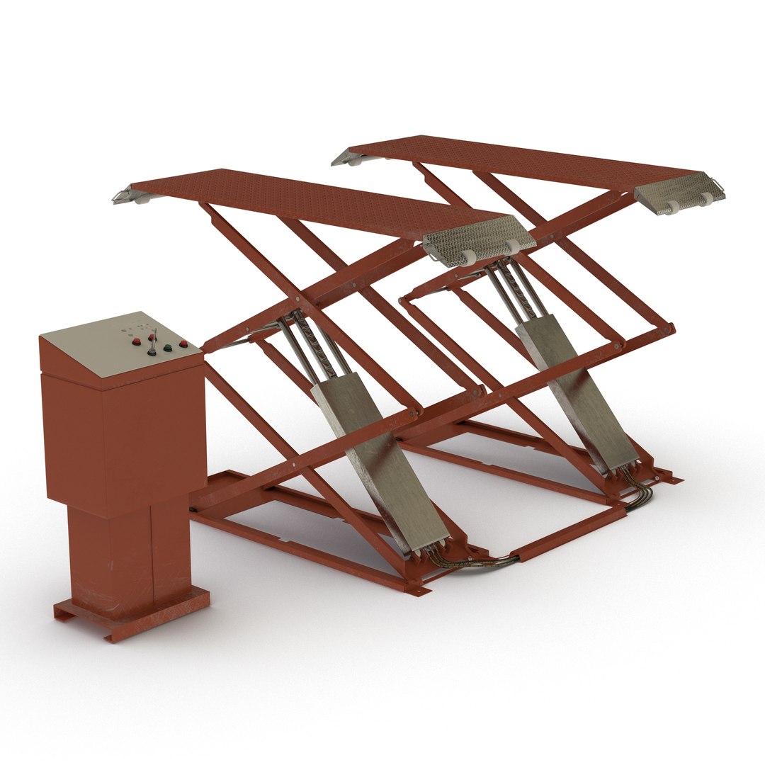 Automotive Scissor Lift Generic Rigged 3D model preview