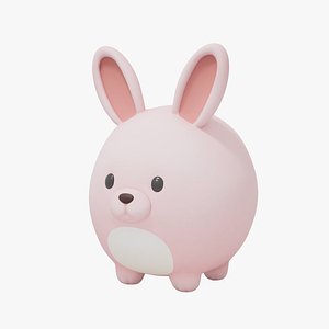 Balloon-style 3D Character-Rabbit model