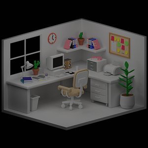 3D Cartoon Office Room Interior