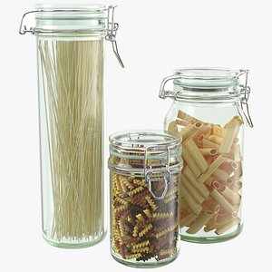 3D model kitchen pasta jars