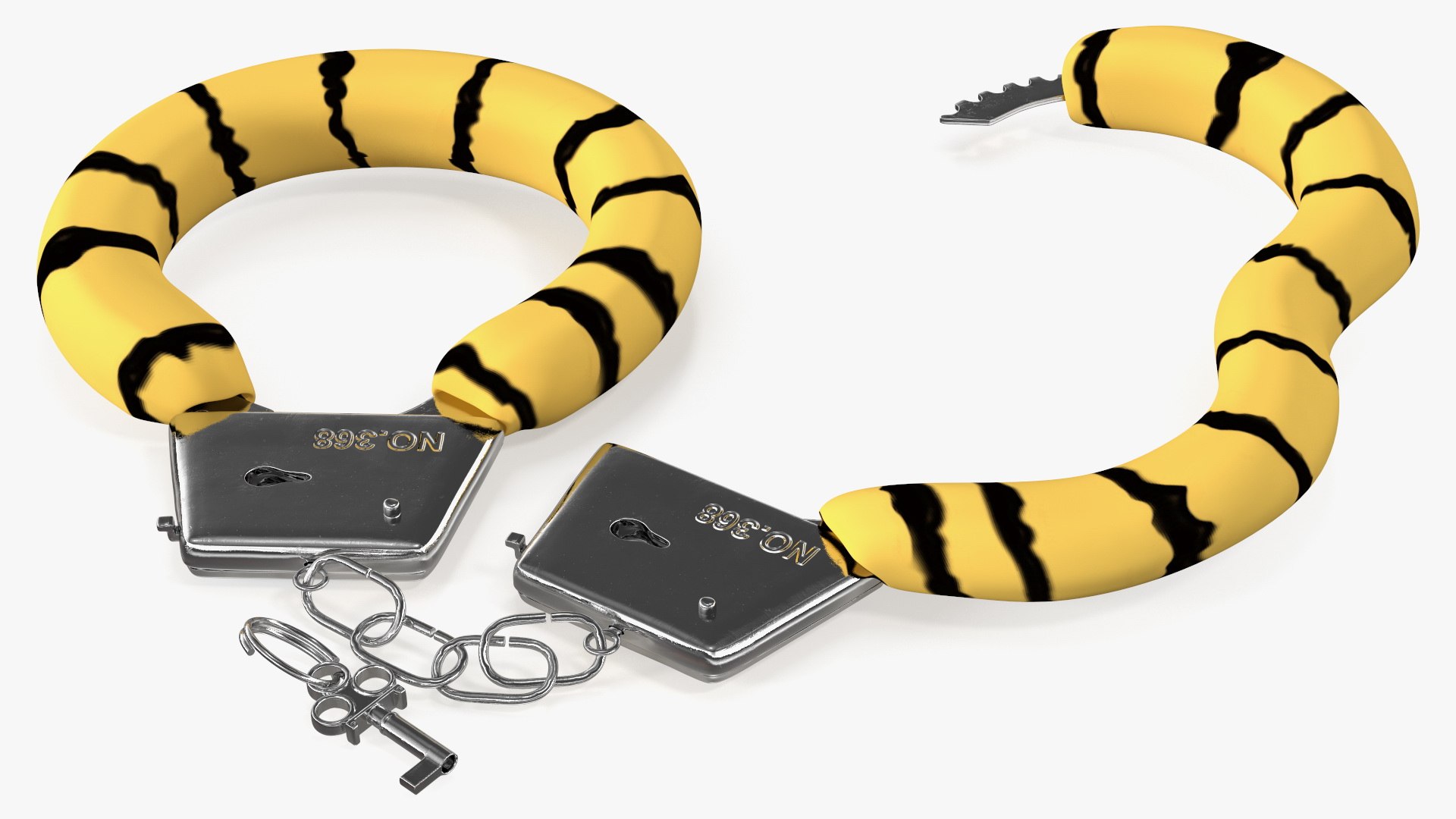 Unfastened Steel Tiger Handcuffs 3D model preview
