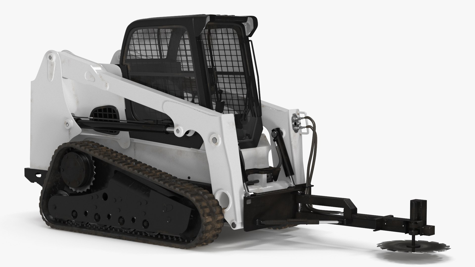 Compact Track Loader with Forestry Saw Attachment 3D model preview