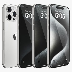 iPhone 15 Pro Max White Titanium 3D model