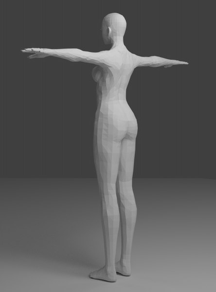 3d model rigged basic female body