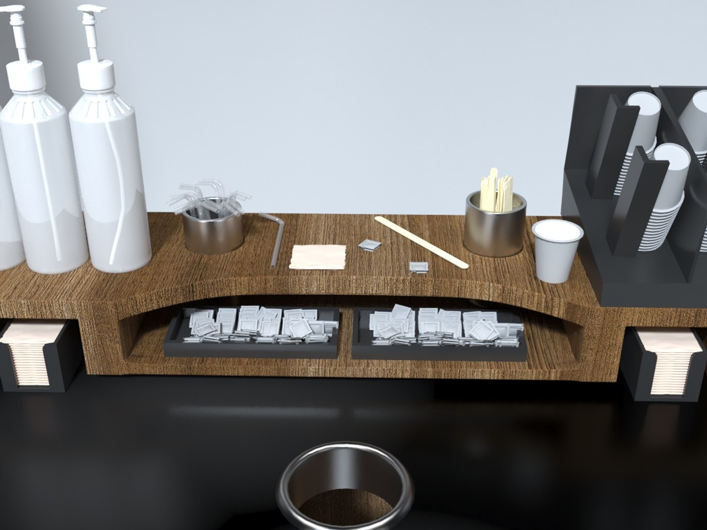Coffee Condiment Organizer - Model 2 3D model