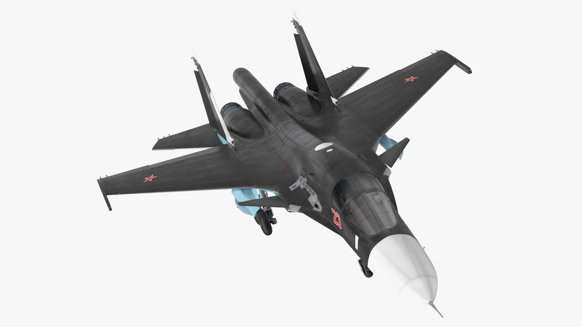 Su 34 Aircraft with X-31PM Supersonic Missile 3D model preview