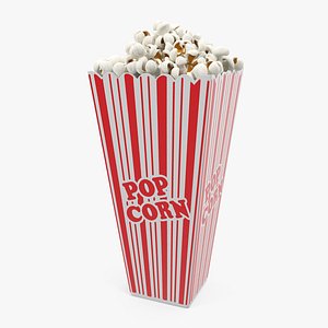 popcorn cup long popped 3D model