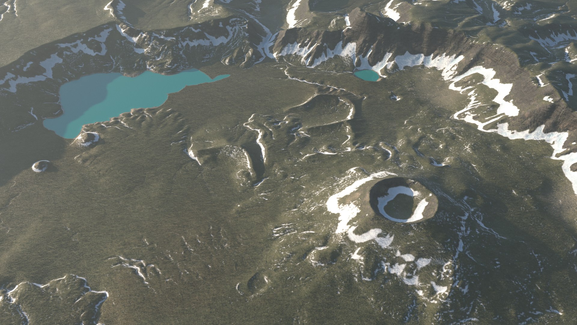 Volcanic Caldera With Lakes PBR environment 3D model https://p.turbosquid.com/ts-thumb/nf/km3Ws8/80/9_4/jpg/1757342316/1920x1080/fit_q87/9beeec5a9aa41221fbedb53bb32e2e70e8b7af71/9_4.jpg