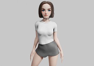 Beautiful Basic Woman V28987 3D model