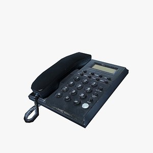 Retro Office Desk Telephone - Low Poly PBR