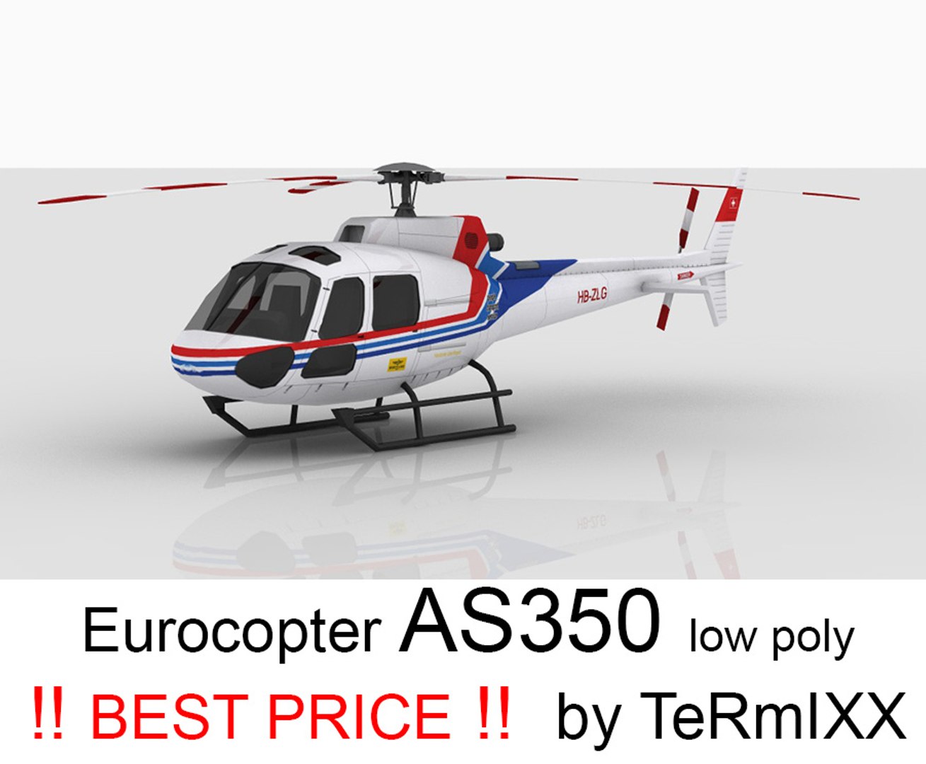 3d helicopter eurocopter as350