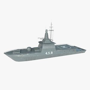 3D MILITARY ROCKET BOAT with PBR Material model